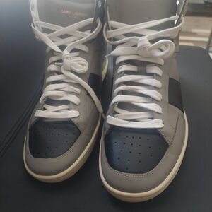 Saint Laurent Men's Sneakers in Gray and Black
